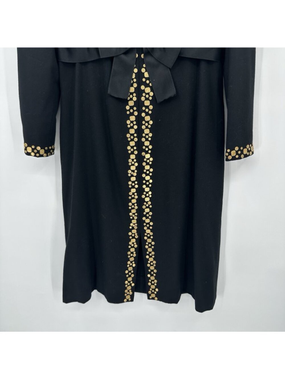 vintage 70s MOLLIE PARNIS BOUTIQUE black dress MEDIUM cocktail neiman marcus - Picture 6 of 11